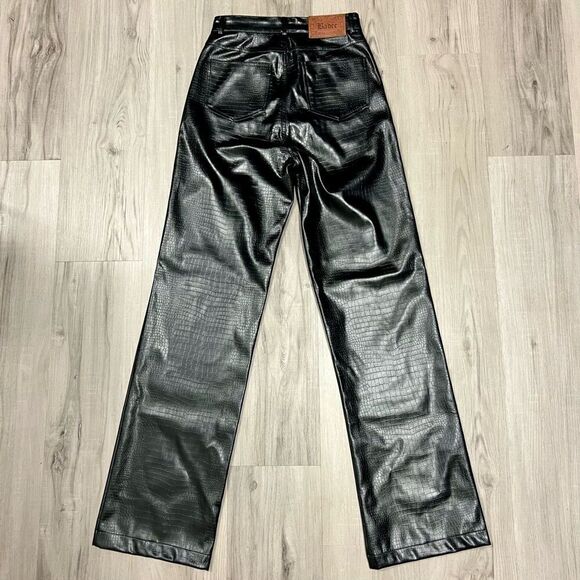 NWOT Badee for Dolls Kill brand black embossed faux leather pants szS. - Picture 3 of 15